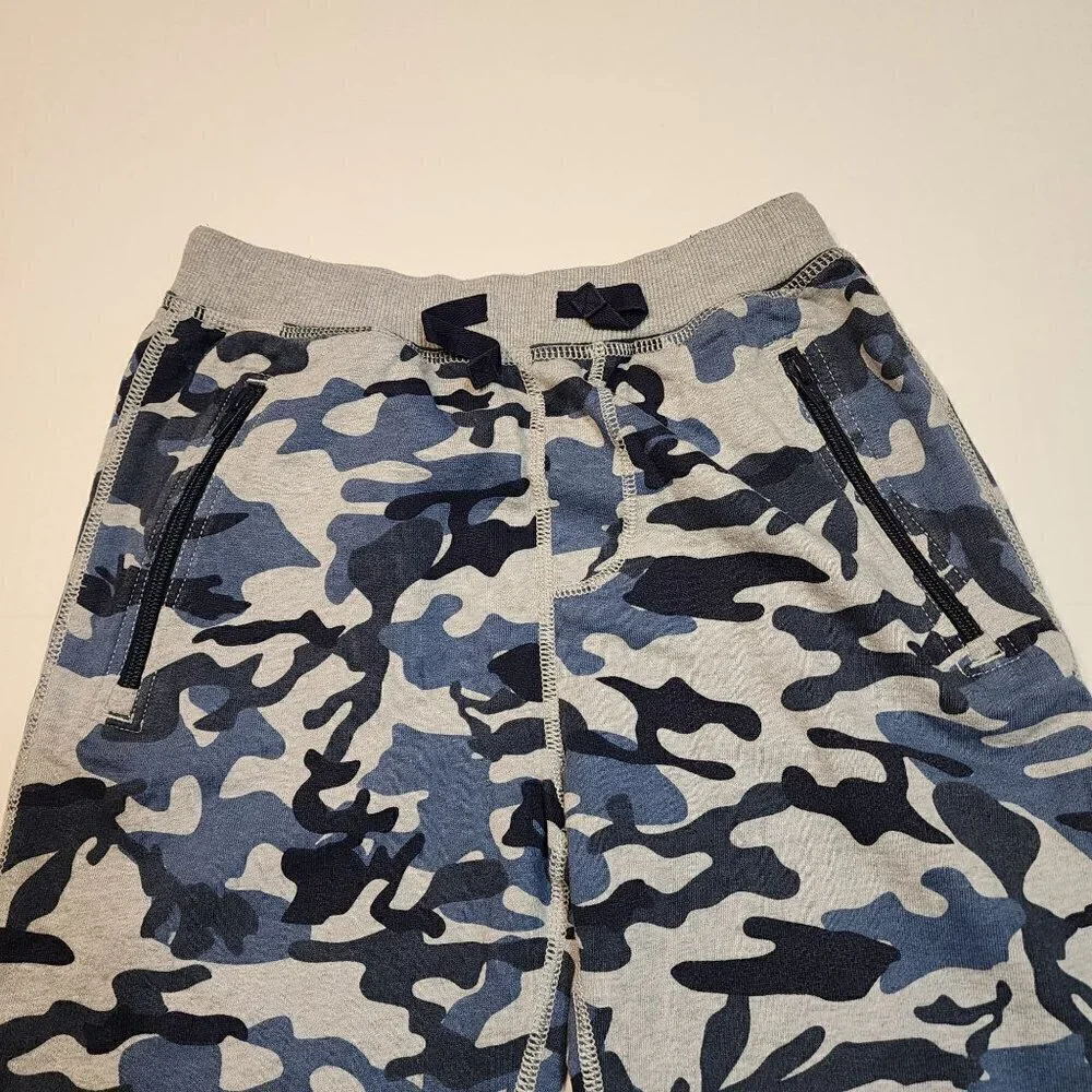 Hanna Andersson camo joggers boy size 150 / 11 -12 Blue Gray sweatpants